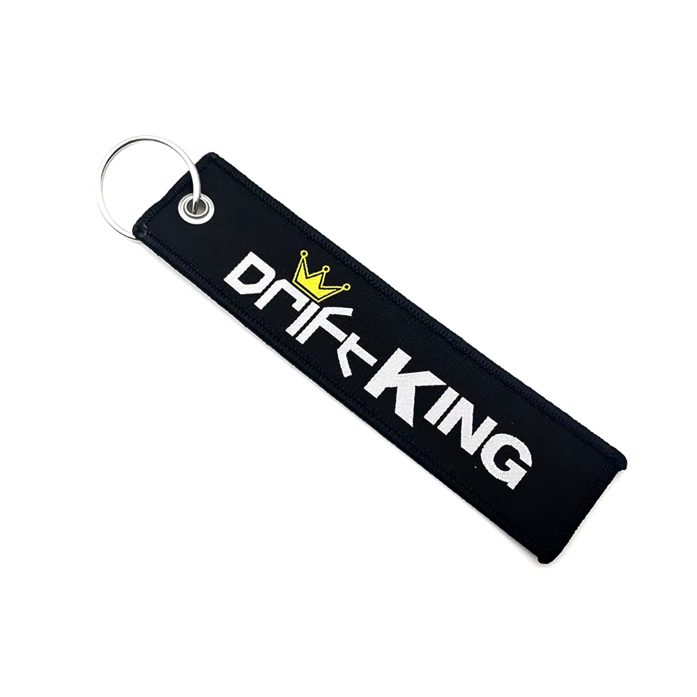 JDM Embroidery Keyring Car Keychain Key Tag Lanyard Refit Gift Red Sun Racing Drift King Motorcycle Key Chain Accessories